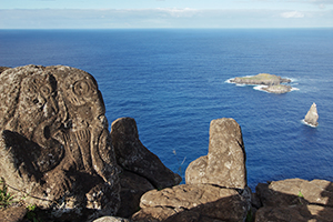 Petroglyphs of Orongo and Motu Nui. Easter Island, Chile